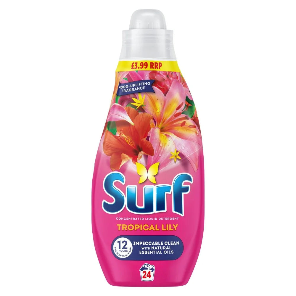 Surf Tropical Lily laundry washing liquid 648ml, front of pack