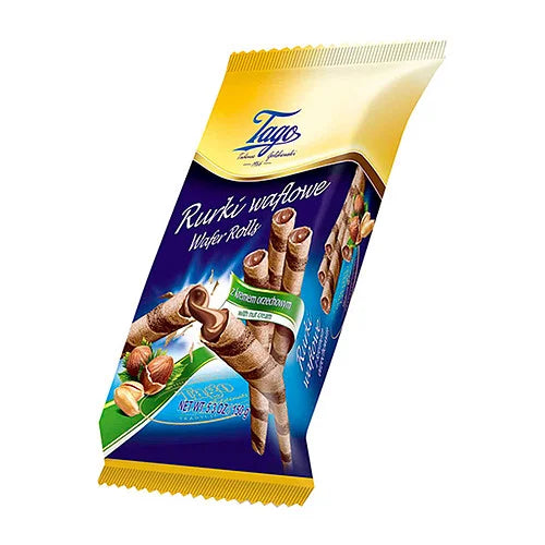 Tago Wafer Rolls with Nut Cream 150g, front of pack