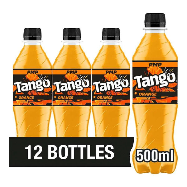 Tango Orange 500ml bottle, front of pack