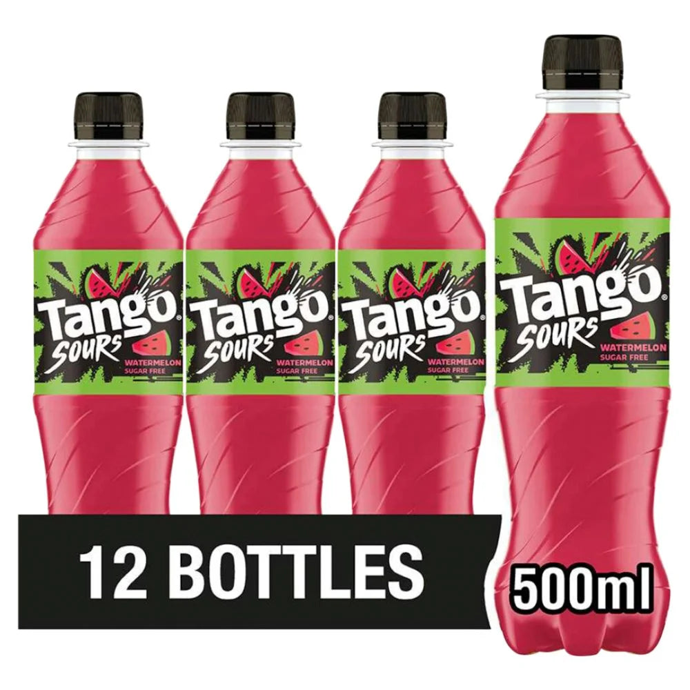 Tango Sours Watermelon Sugar Free 500ml, front of pack
