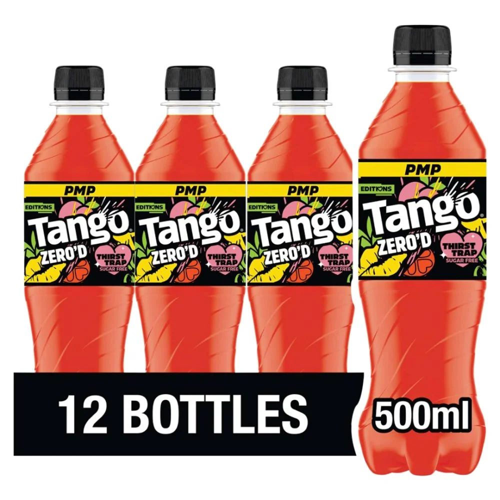 Tango Zero'd Thirst Trap Peach Pineapple Orange 500ml, front of pack