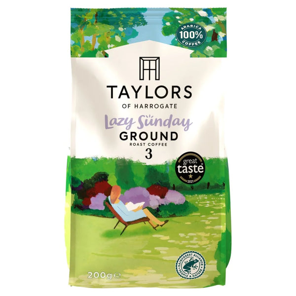 Taylors of Harrogate Lazy Sunday Roast Ground Coffee 200g, front of pack