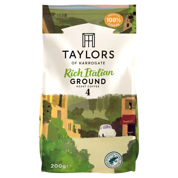 Taylors of Harrogate Rich Italian Roast Ground Coffee 200g, front of pack