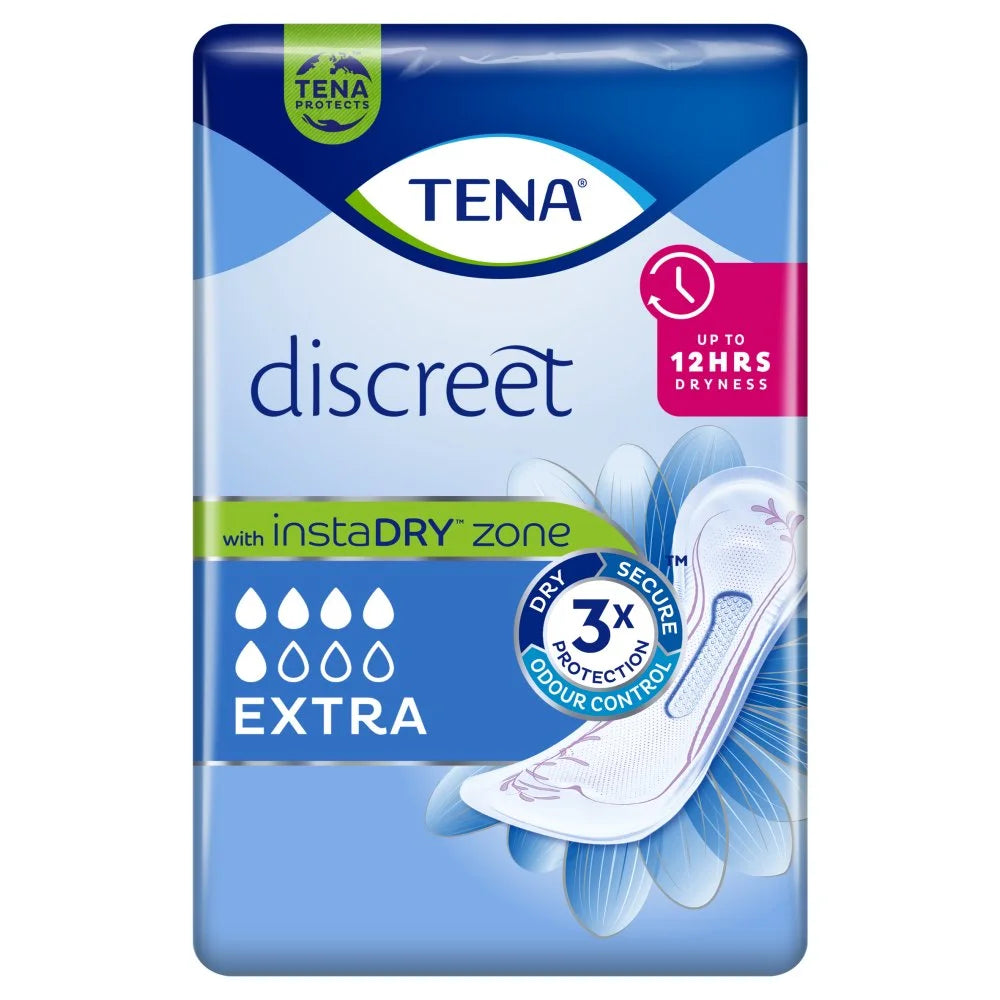 TENA Discreet Extra Incontinence Pads 10 pack, front of pack
