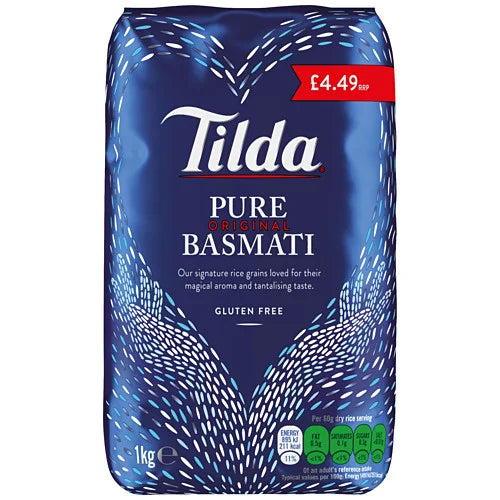 Tilda Basmati Rice 1kg, front of pack