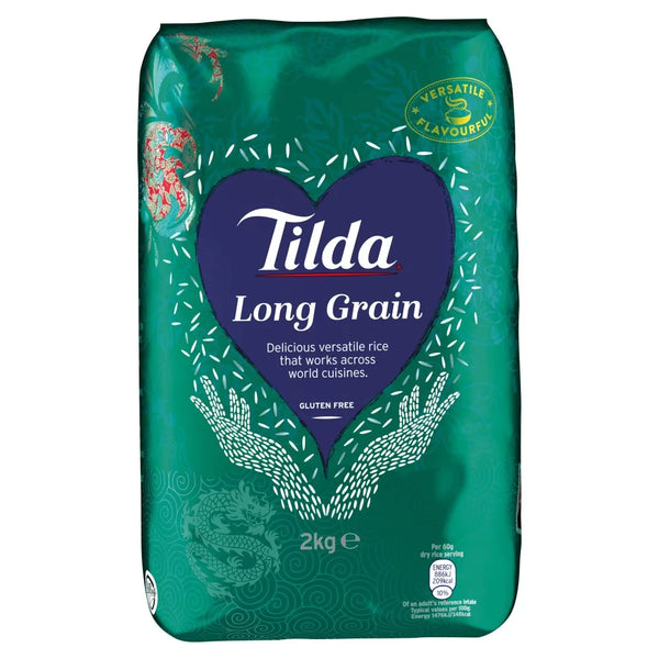 Tilda Long Grain Rice 2kg, front of pack