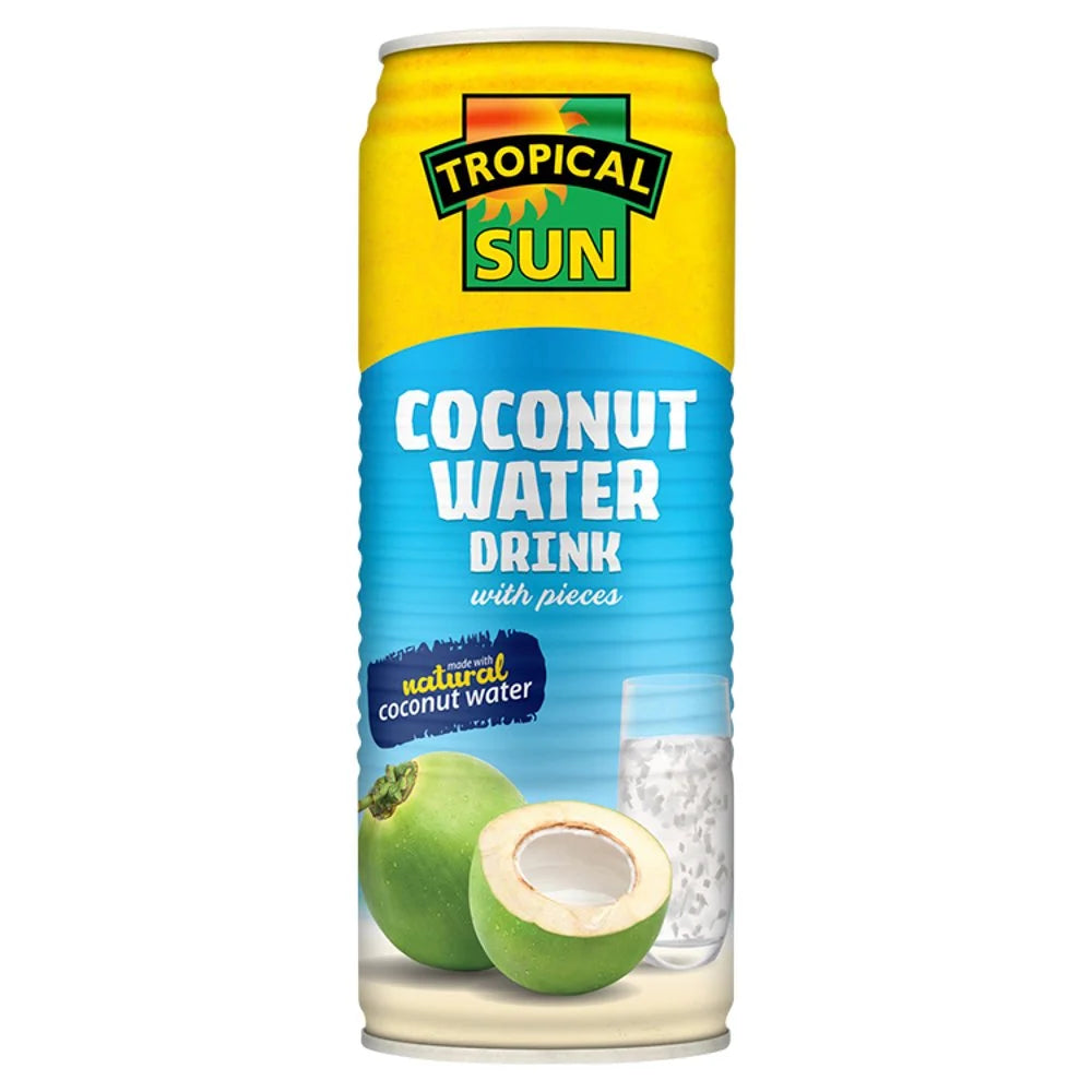 Tropical Sun Coconut Water Drink with Pieces 520ml, front of pack