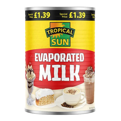 Tropical Sun Evaporated Milk 410g, front of pack