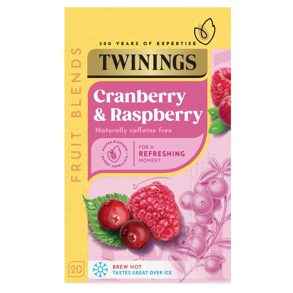 Twinings Cranberry and Raspberry 20 tea bags, front of pack