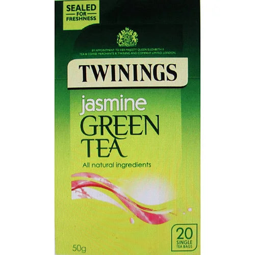 Twinings Jasmine Green Tea 20 single tea bags, front of pack