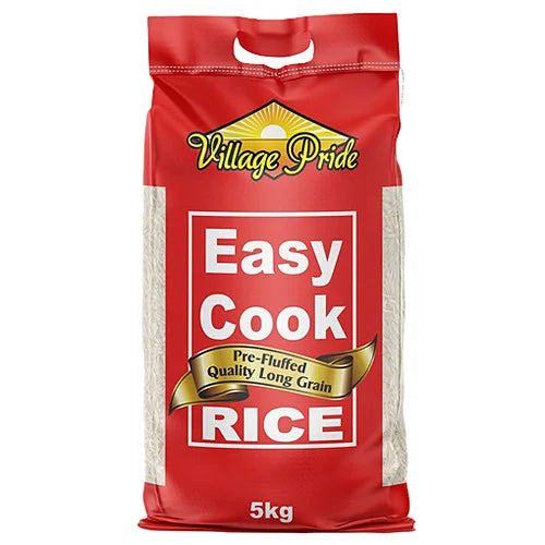 Village Pride Easy Cook Rice 5kg, front of pack