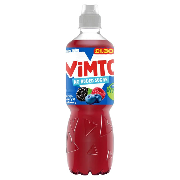 Vimto Blackberry Raspberry and Blueberry 500ml, front of pack