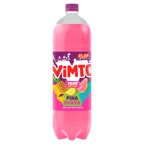 Vimto Fans' Edition Pineapple and Guava 2L, front of pack