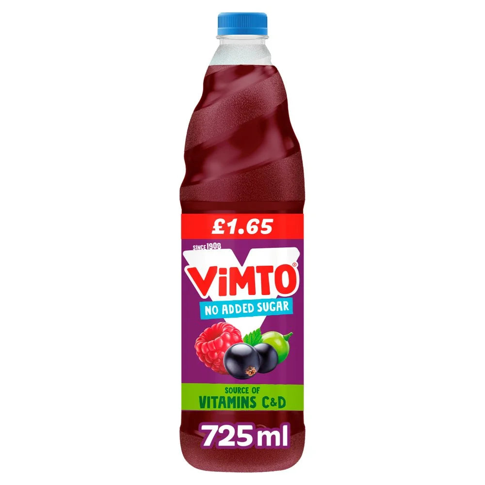 Vimto Real Fruit Squash 725ml, front of pack