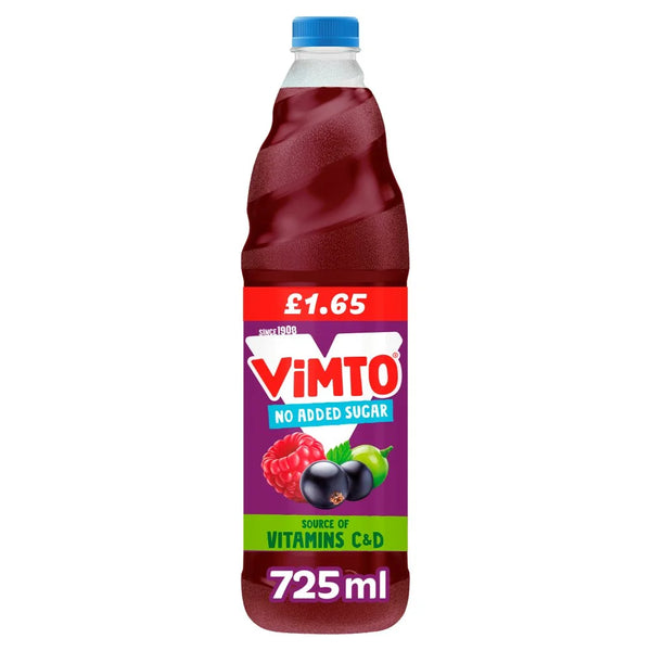 Vimto Real Fruit Squash 725ml, front of pack