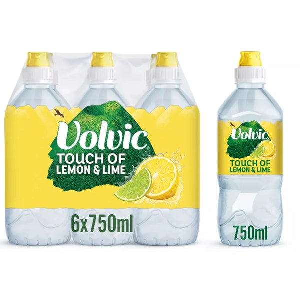 Volvic Touch of Fruit Lemon and Lime Still Flavoured Water 750ml, front of pack