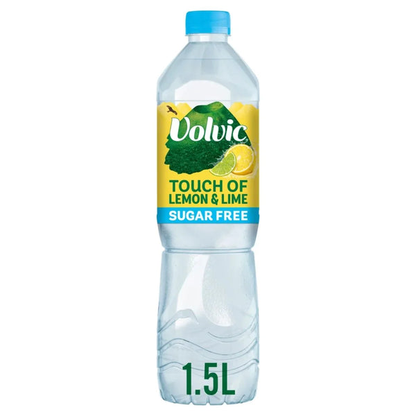 Volvic Touch of Fruit Lemon and Lime sugar free water 1.5L, front of pack