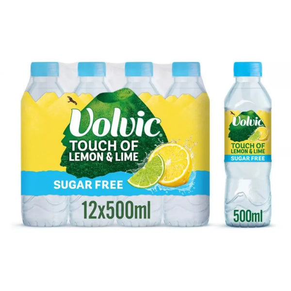 Volvic Touch of Fruit Lemon and Lime sugar free water 500ml, front of pack