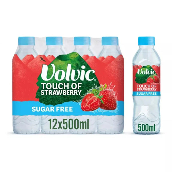 Volvic Touch of Fruit Strawberry sugar free water 500ml, front of pack
