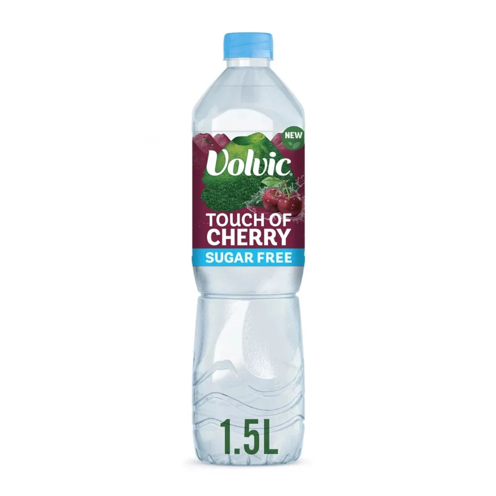 Volvic Touch of Fruit Sugar Free Cherry flavoured water 1.5L, front of pack