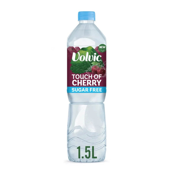 Volvic Touch of Fruit Sugar Free Cherry flavoured water 1.5L, front of pack