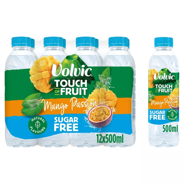 Volvic Touch of Fruit Sugar Free Mango and Passion Fruit Water 500ml, front of pack