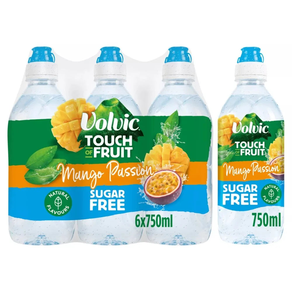 Volvic Touch of Fruit Sugar Free Special Edition Mango Passion Flavoured Water 750ml, front of pack