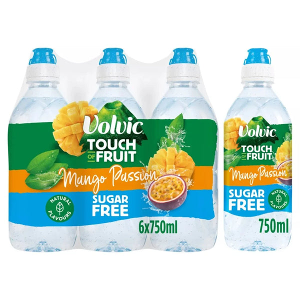 Volvic Touch of Fruit Sugar Free Special Edition Mango Passion Flavoured Water 750ml, front of pack