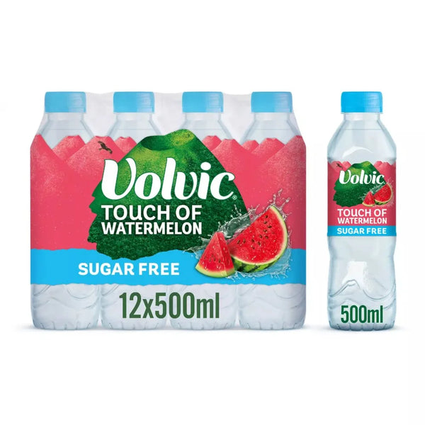 Volvic Touch of Fruit Watermelon Sugar Free Still Flavoured Water 500ml, front of pack