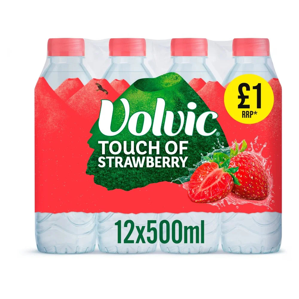 Volvic Touch of Strawberry 500ml, front of pack