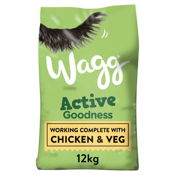 Wagg Active Goodness Rich in Chicken and Veg 12kg, front of pack