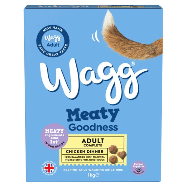 Wagg Meaty Goodness Adult Complete Chicken Dinner 1kg, front of pack