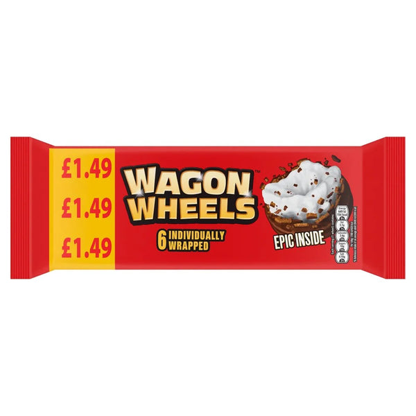 Wagon Wheels 6 Pack 228g, front of pack
