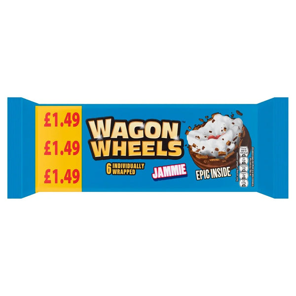 Wagon Wheels Jammie 6 Pack 228g, front of pack