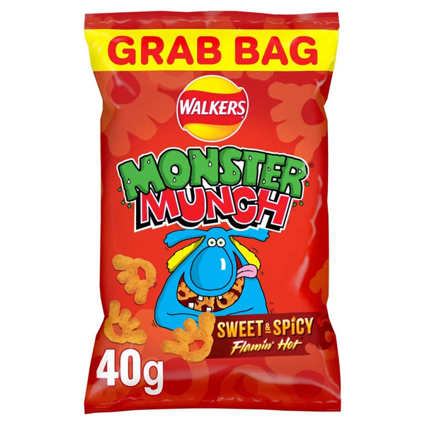 Walkers Monster Munch Sweet and Spicy Crisps 40g, front of pack