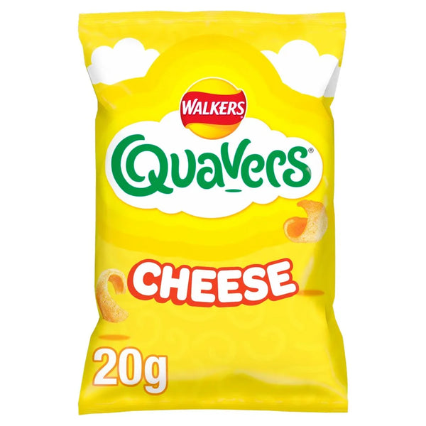 Walkers Quavers Cheese Grab Bag Crisps 20g, front of pack
