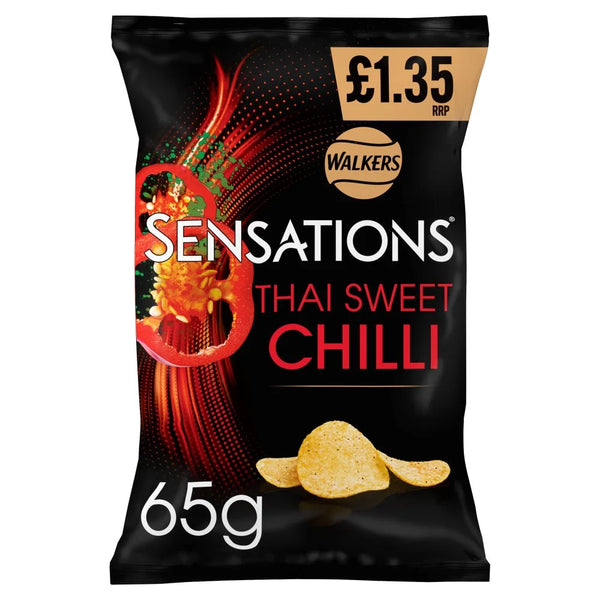 Walkers Sensations Thai Sweet Chilli crisps 65g, front of pack
