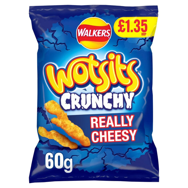 Wotsits Crunchy Cheese sharing crisps 60g, front of pack