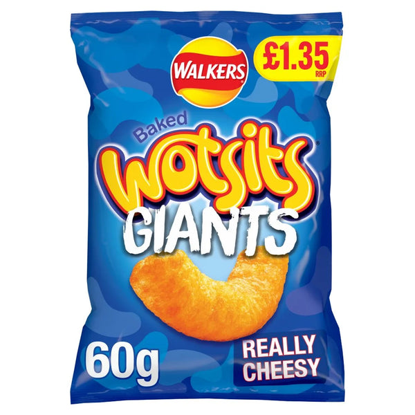 Walkers Wotsits Giants Cheese crisps 60g, front of pack