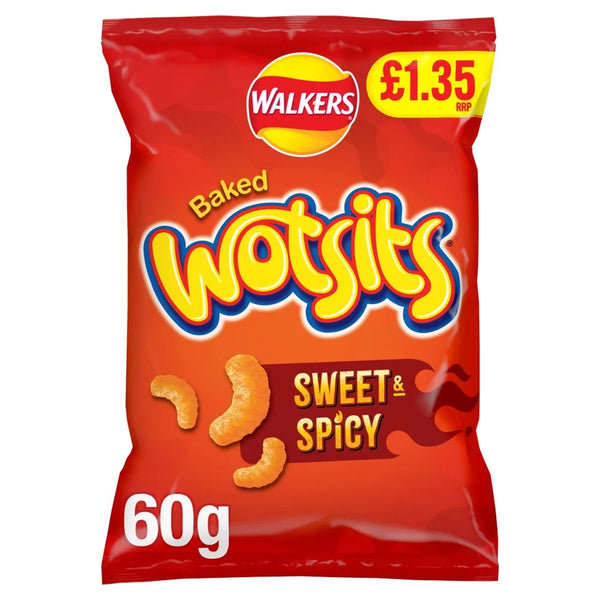 Walkers Wotsits Sweet and Spicy crisps 60g, front of pack