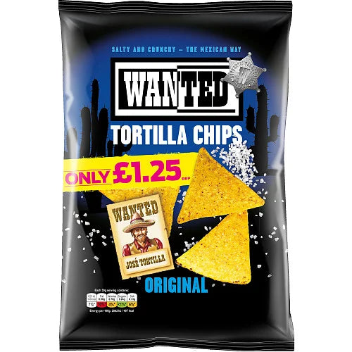 Wanted Tortilla Chips Salt 125g, front of pack