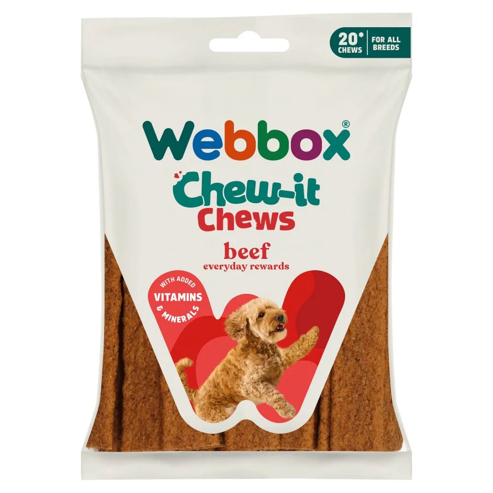 Webbox Chomping Chews Beef 200g, front of pack