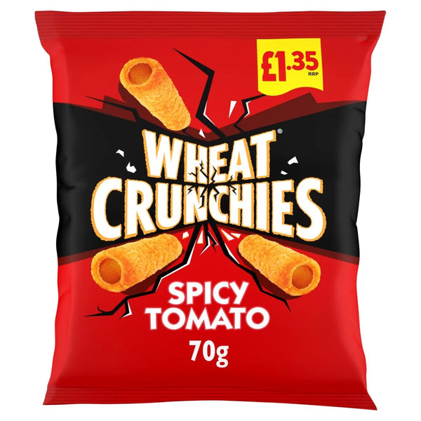 Wheat Crunchies Spicy Tomato Crisps 70g, front of pack