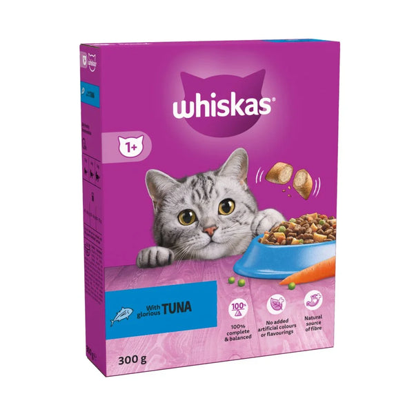 Whiskas 1+ Tuna Adult Dry Cat Food 300g, front of pack