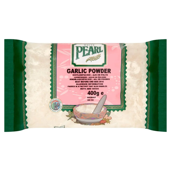 White Pearl Garlic Powder 400g, front of pack
