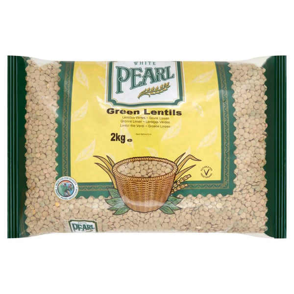 White Pearl Green Lentils 2kg, front of pack