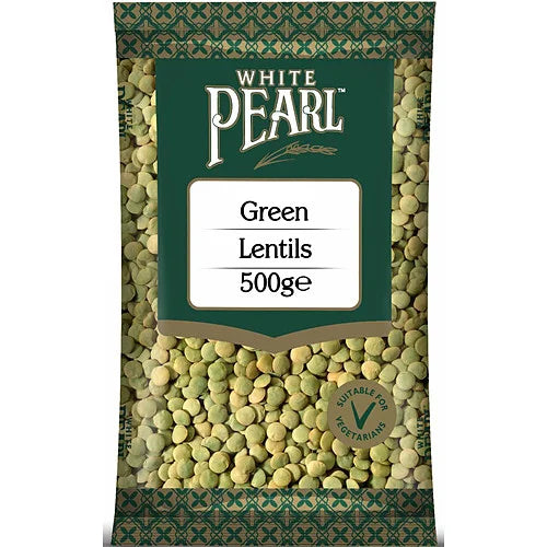 White Pearl Green Lentils 500g, front of pack
