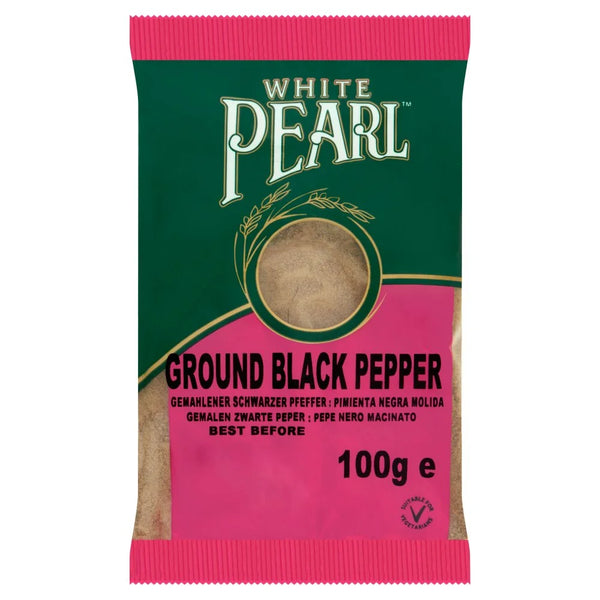 White Pearl Ground Black Pepper 100g, front of pack