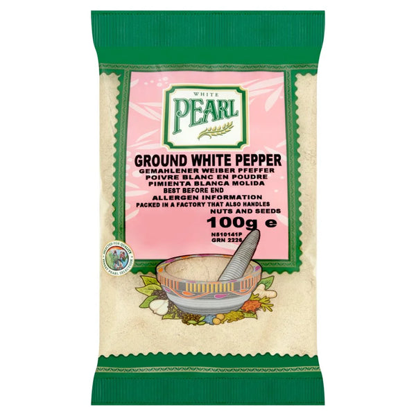 White Pearl Ground White Pepper 100g, front of pack