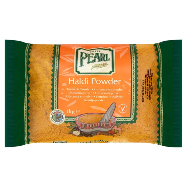 White Pearl Haldi Powder 1kg, front of pack